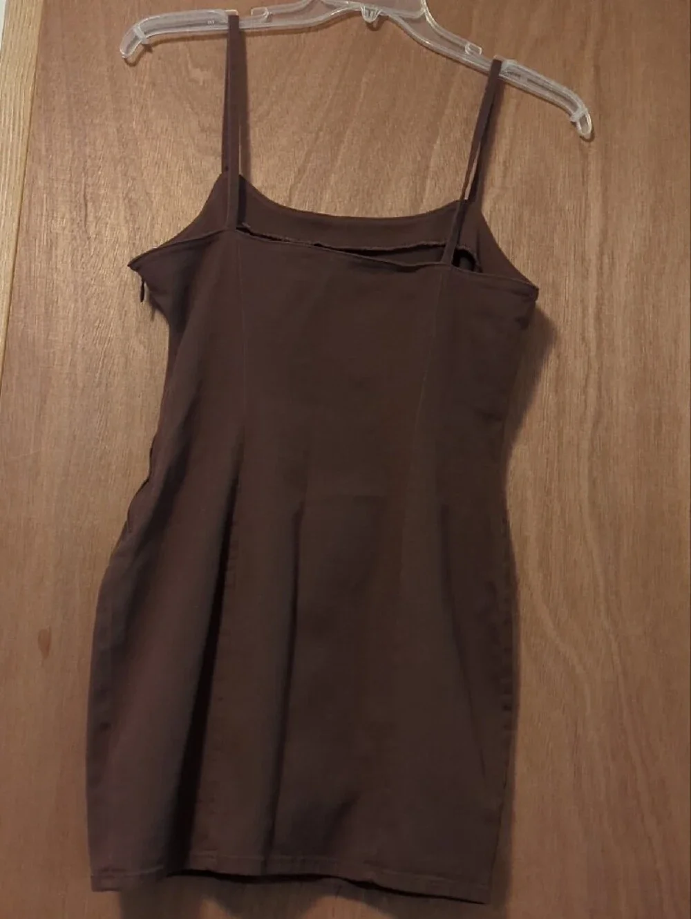 H&M Brown Mini Slip Dress with Spaghetti Straps